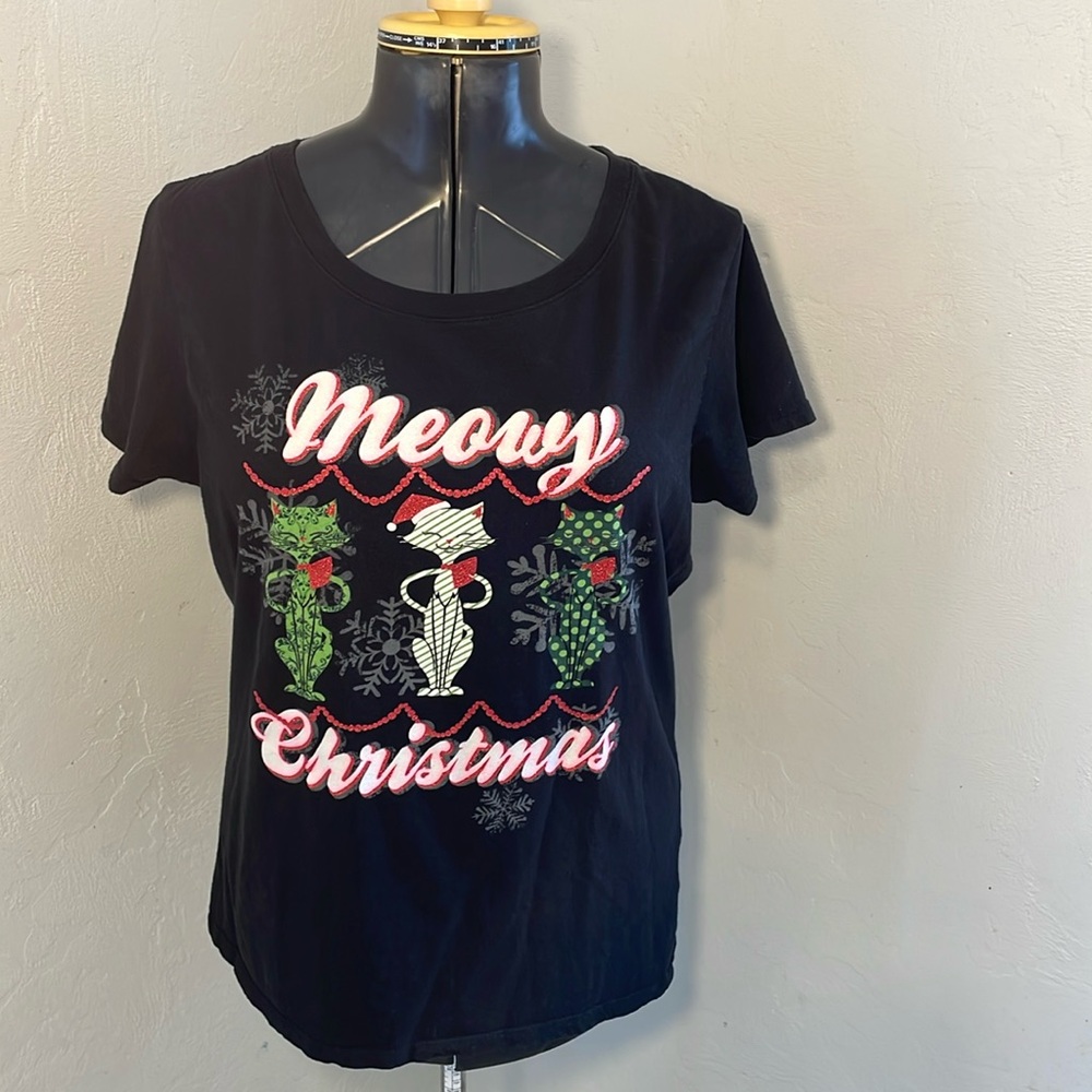 Meowy Christmas Black Logo Short-sleeve Shirt
